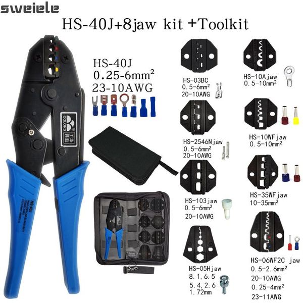 Tang HS40J Crimpzange, Klemmwerkzeuge, Kappen-/Koaxialkabel-Klemmen-Set, 230 mm Karbonstahl, multifunktionales elektrisches Wartungswerkzeug