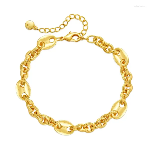 Strand ccgood designer pulseira de nariz de porco para mulheres cor dourada corrente pulseras jóias elegante design exclusivo geométrico bijoux femme
