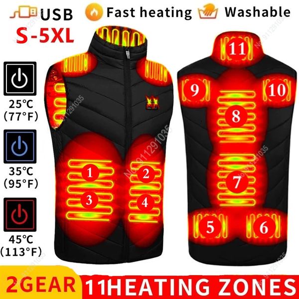 Coletes masculinos 11 colete aquecido jaqueta moda homens mulheres casaco roupas camuflagem aquecimento elétrico térmico roupas quentes inverno aquecido caça 231128