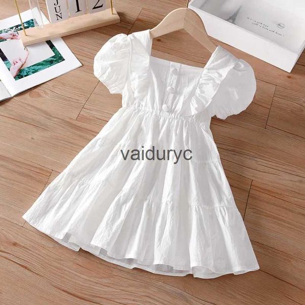 Mädchenkleider 2023 Sommer Prinzessin Kleid Baby Mädchen Weiß Einfarbig Weiche und bequeme Kleidung Hübsch für Kinder Yearvaiduryc