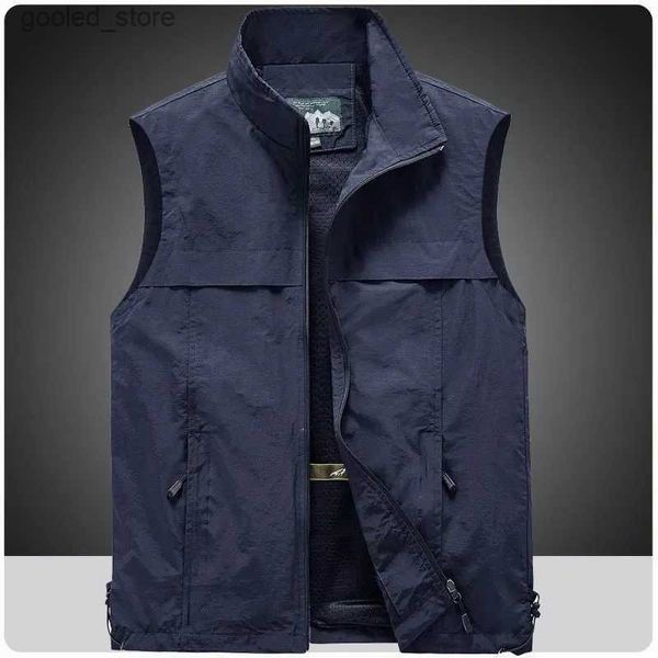 Gilet da uomo Gilet da esterno leggero da uomo Lavoro Escursionismo Pesca Foto Gilet da viaggio per palestra Jogging Corsa sportiva Gilet in rete senza maniche Q231129