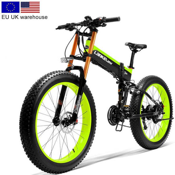 48V 1000W 17,5AH Elektrofahrradbatterie faltbares Ebike LANKELEISI XT750Plus Shimano 27-Gang Mountain Snowbike