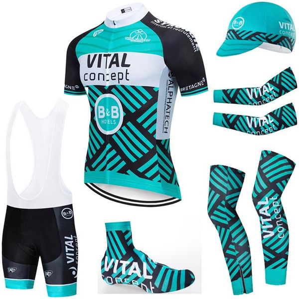 6 pçs conjunto completo equipe 2020 conceito vital camisa de ciclismo 20d bicicleta shorts conjunto ropa ciclismo verão secagem rápida pro ciclismo maillot bott214r