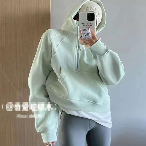 Vestido Womens Hoodies Moletons Lu Scuba Half Zip Yoga Terno Designer Lulemens Com Capuz Senhoras Ginásio Sportswear Esportes Ao Ar Livre Jogging Hoody Grosso