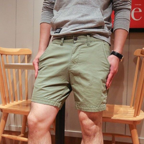 Shorts masculinos 2023 Summer Casual Men Pants Work Use cáqui colorido sólido masculino masculino curto