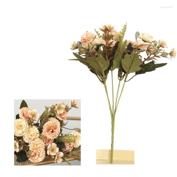 Flores decorativas 1pcs Simulação artificial Carnation 11 cabeças de seda Fake Flower Wedding Bouquet Home Garden Decor Acessórios de noiva