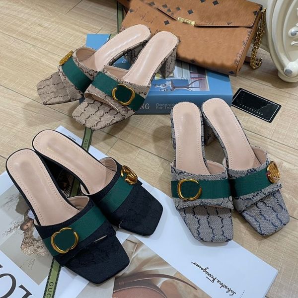 2023 Designer Women Slides Embroidered Slipper Slip on Pantoffeln Mädchen Plateausandalen mit Boxgröße 35-41