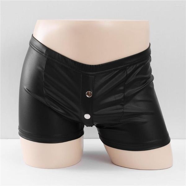 Unterhose Herren Sexy Boxershorts Herren Nieten Gay Leder Fun Unterwäsche U Convex Pouch Panties Fashion Elastic Pants
