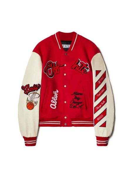 New Men's Jackets Designer masculino Off White Windbreaker Varsity Vintage Longo Longo Baseball Hip Hop Haruku Offs Letra Bordado Streetwear GB59