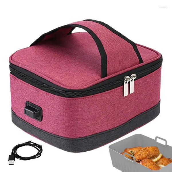 Louça almoço saco portátil caixa usb alimentado saco de armazenamento tote bento bolsa sacos de piquenique bolsa