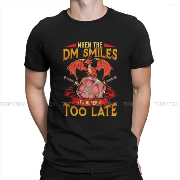 Herren T-Shirts DND Lustig, wenn der DM lächelt, ist es schon zu spät Shirt Grunge T-Shirts Sommer Baumwollkleidung T-Shirt mit Rundhalsausschnitt