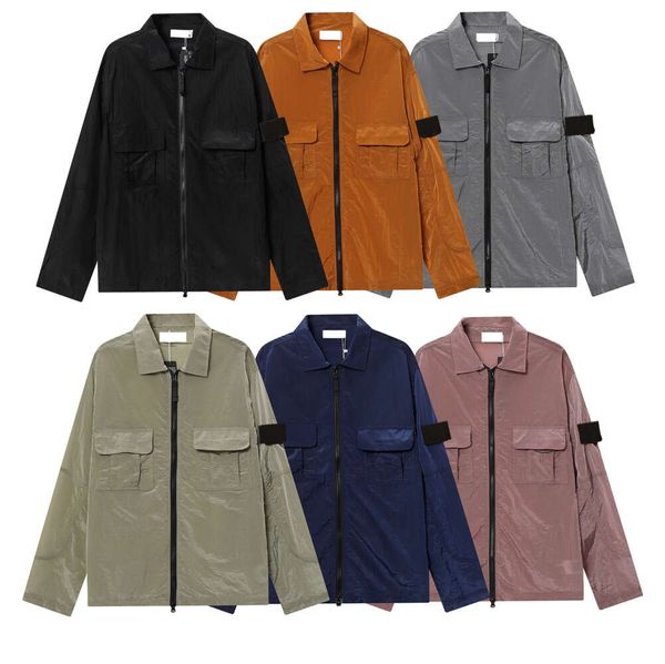 Chaquetas para hombres 22ss Topstoney Spring Compass Insignia Manga Parcheada Piedra Mujeres Hombres Abrigo de bolsillo Streetwear Turn Down Collars Windbreaker 3352ess