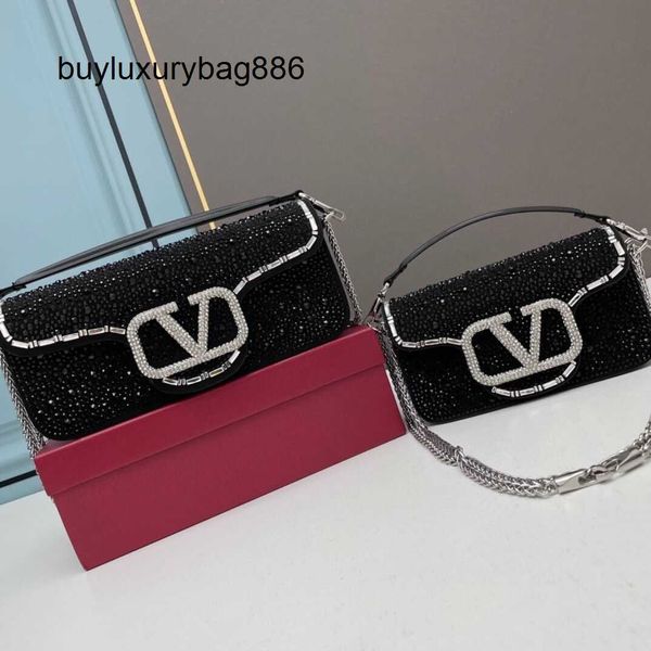 Bolsos de hombro Valen Loco Diamond Bolso de mujer lleno de diamantes Estilo occidental Pequeño cuadrado Versátil Bandolera de mano Un hombro Moda