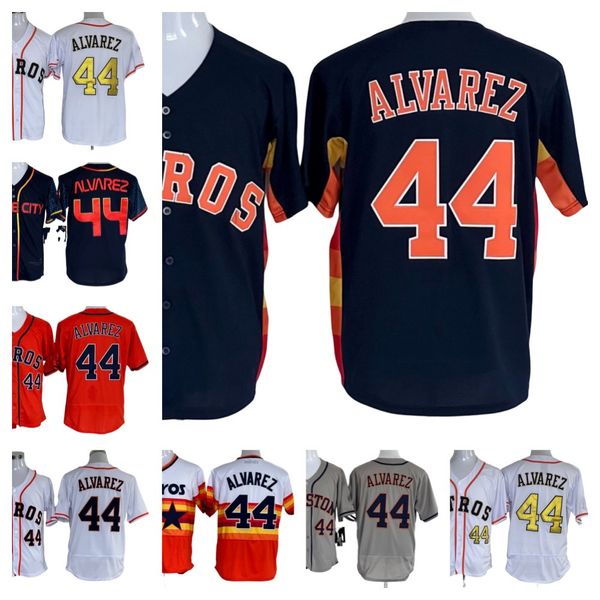 Camisas de beisebol Houston Astr S-3xl 44 Yordan Aarez em branco de alta qualidade masculina