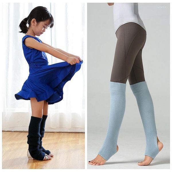 Mulheres meias de garotas femininas Latin Dancing Wood Yoga Leggings quentes sobre o exercício do joelho Lolita Long 55cm