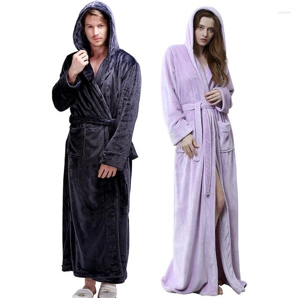 Damen Nachtwäsche Flanell Robe Kimono Bademantel Kleid Liebhaber Sexy Nachtwäsche Dicke Warme Winter Männer Zuhause Kleidung Frauen Lounge Nachthemd