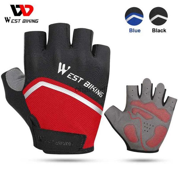 Guanti da ciclismo WEST BIKING Nuovi guanti da bici da strada MTB Nylon PU resistente all'usura allenamento in palestra guanto senza dita mezzo dito attrezzatura da ciclismo per bicicletta YQ231129