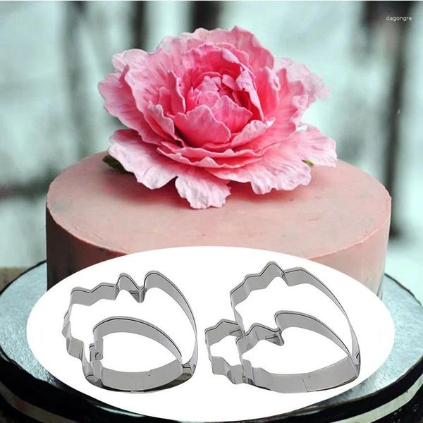 Stampi da forno Stampo per torta da taglio peonia in acciaio inossidabile Stampo per fondente in silicone con petalo di fiore di zucchero Decorazione di utensili da cucina per dolci