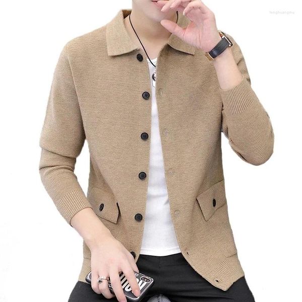 Maglioni da uomo 2023 Abbigliamento per uomo Cappotto Cardigan Giacca invernale Felpe Autunno Maglia Esterna Stampa in pile monopetto