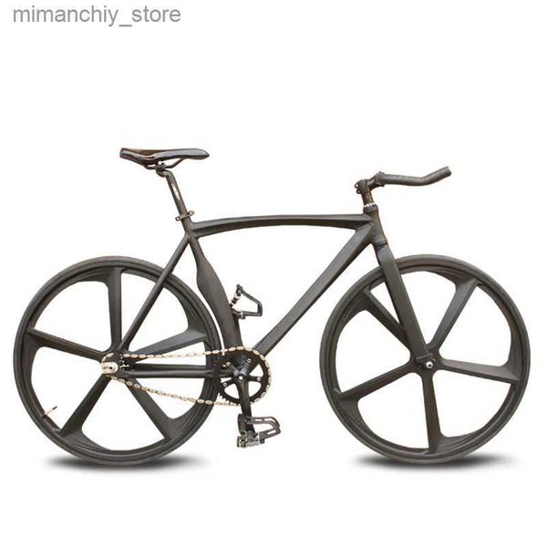 Fahrräder 700C Bahnrad 3 Speichen Magnesiumlegierung Felge Sing Speed V-Bremse Fixed Gear Muscular Bicyc Aluminiumrahmen DIY Räder Q231129