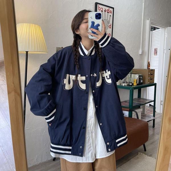 Jackets feminino Jacket Baseball Uniform Jacket Women Student Autumn Letter Cool Printing Mulher coreana CAAT