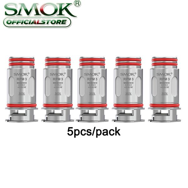 SMOK RPM 3 Coil Meshed 0,15 Ohm/0,23 Ohm RPM3 Ersatzspulenköpfe für RPM 5 (Pro)/Nord 5/RPM 85(100)/Nord GT Kit 5 Stück/Packung