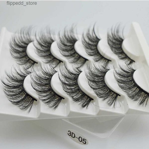 Cílios Postiços QSTY 5 Pares 3D Mink Cabelo Cílios Postiços Grosso Enrolado Tira Completa Cílios Extensão Dos Cílios Moda Mulheres Olhos Maquiagem Q231129