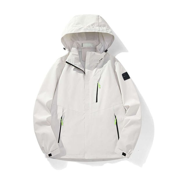 Herrenjacken 2023 Mode Single Stormshell-Mantel Herren und Damen Herbst neue grenzüberschreitende durch große Herrenjacke einfacher Freizeit-Outdoor-Trenchcoat Steinmantel