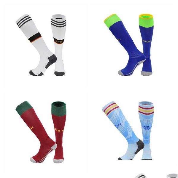 Sportsocken 2022 2023 Brasilien Französisch Argentinien Mexiko Deutschlands Japan Englands Kane Nationalmannschaft USA Fußball Adt Kinder Knie dick Dro Dhcdy