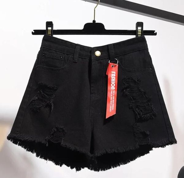 Frau Sommer Hohe Taille Denim Shorts Frauen Plus Größe 5xl Lose Loch Quasten Harajuku Hot Pants Sexy Jeans Kurze Mädchen frühling