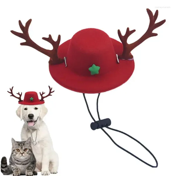 Trajes de gato Natal Pet Antler Hat e Dog Dress Up Bonito Cosplay Elk Headgear para Acessórios