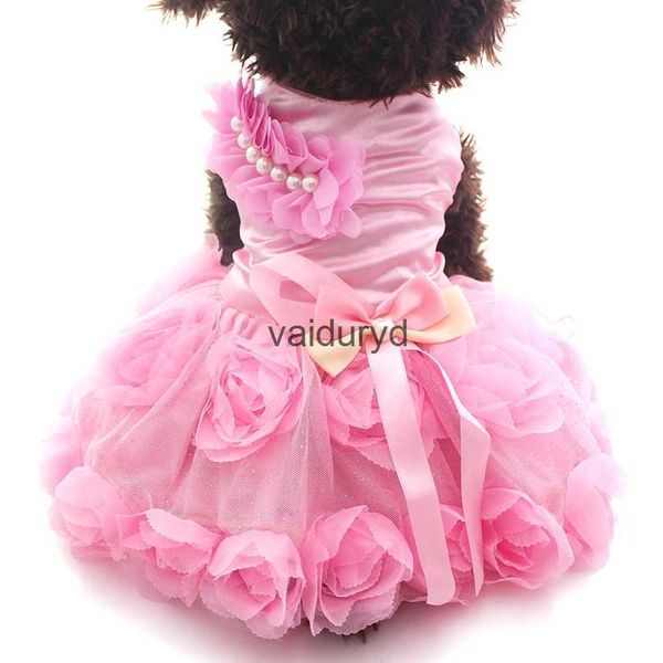 Abbigliamento per cani Abito da principessa per animali domestici Abito da sposa Tutu Abiti con rosetta con fiocco Gatto Gonna per cuccioli Abiti primaverili/estivi 2 colorivaiduryd