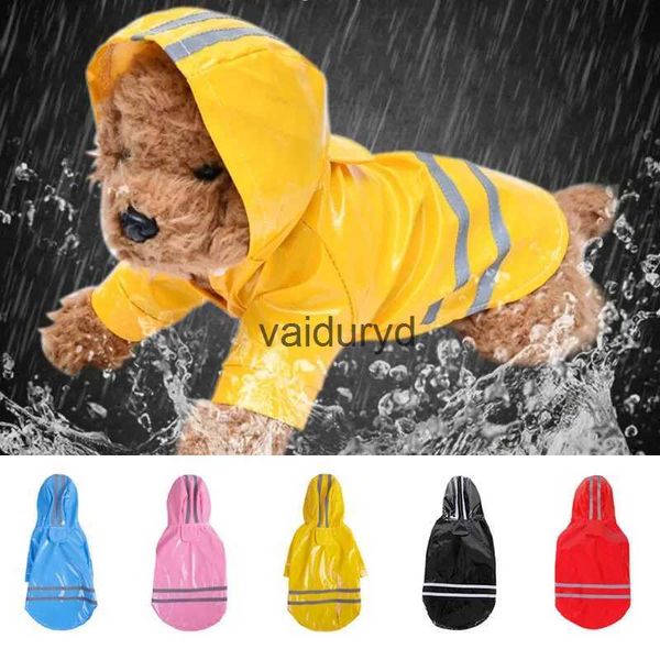 Cão vestuário roupas com capuz capas de chuva reflexiva tira cães casaco de chuva impermeável ets ao ar livre respirável para filhotes capa de chuvavaiduryd