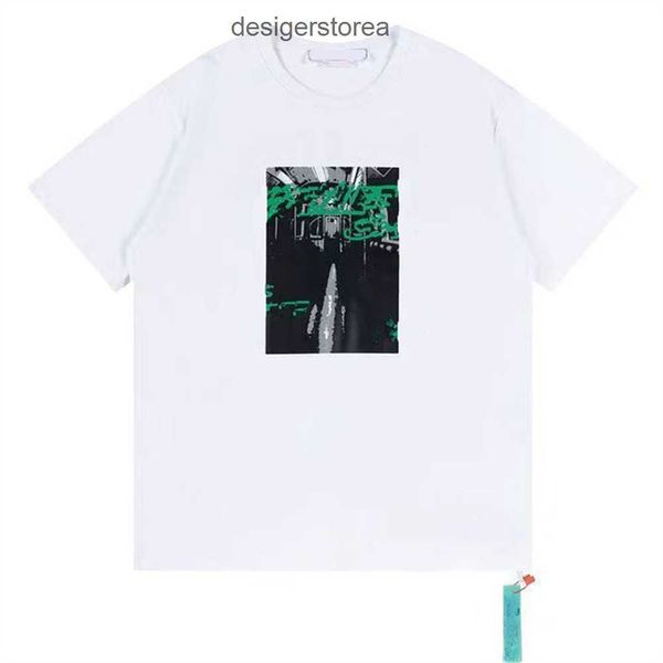 Homens Designer Camisa Mens Camisetas Brancas Camisetas Manga Curta Impresso Streetwear Camisetas Offs Branco Seta Irregular Solta Tees Homem Casual Marca M