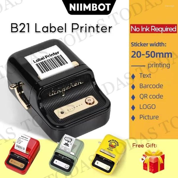 Niimbot B21 Etiket Yazıcı Taşınabilir Termal Kablosuz Bluetooth Barkod Giyim Takı Fooder Makinesi Için Kullanılan