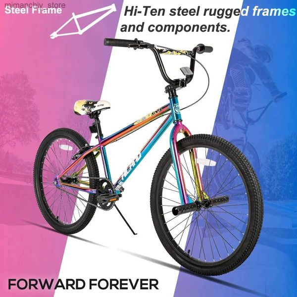 Bisikletler Hiland 24 26 inç BMX Bike Yeni başlayanlardan 2 Pegs ile Gelişmiş Binicilere Çocuklar Gençler Yetişkinler BMX BISYC'ler Multipo Q231129
