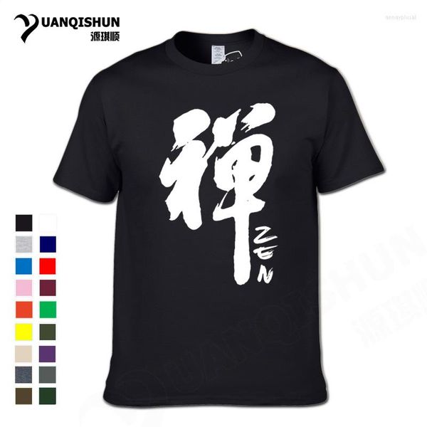 Camisetas masculinas Yuanqishun 2023 Caligrafia chinesa 