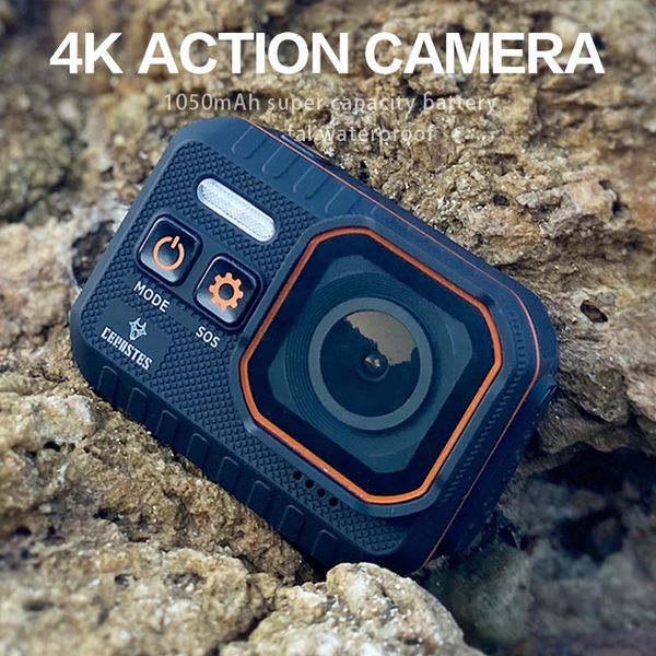 Câmeras de vídeo de ação esportiva CERASTES Action Camera 4K60FPS wi-fi Controle remoto 30m à prova d'água 170 ° Câmera de ação grande angular Dash Cam Go Sport Camera pro 231128