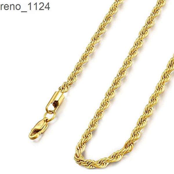 14-karätige Goldketten für Herren, Goldschmuck, 4 mm lange gedrehte Seilkette für Damen und Herren, 21 Zoll lange Kette 12440