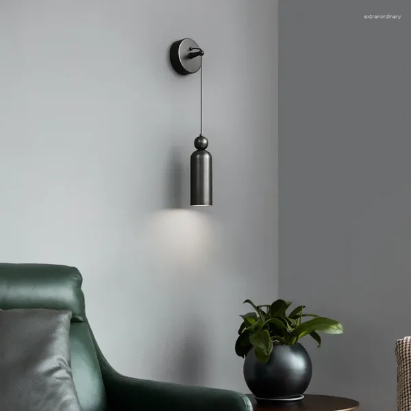 Lâmpada de parede italiana minimalista cabeceira led cobre adequado para quarto iluminação corredor sala estar decoração fundo