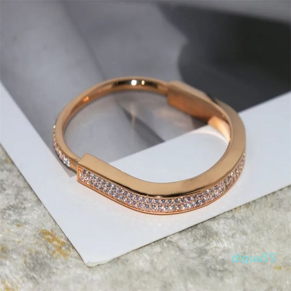 Pulseira de aço titânio designer bloqueio pulseira prata ouro rosa sem cristal para mulheres jóias com saco de veludo com caixa presente de festa