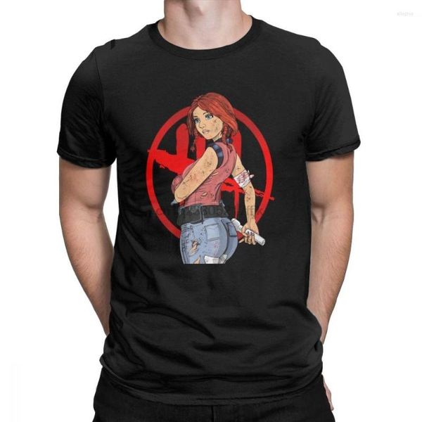 Herren-T-Shirts Dead By Daylight Meg Dirty And Bloody Herrenhemd Dbd Trapper Killers Game Awesome Tees Kurzarm-T-Shirts Pure