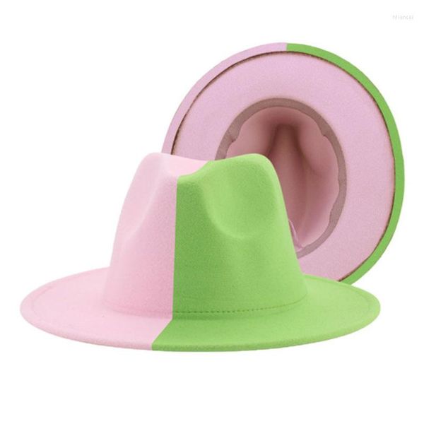 Berretti 2023 Cappello in feltro di tweed color incantesimo semplice Cappello a bombetta Panama a tesa piatta jazz per uomo e donna