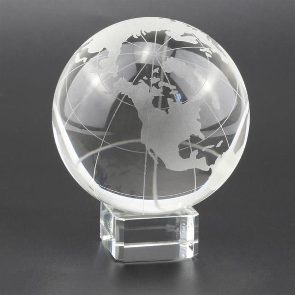 Novidade Itens K9 Cristal Vidro Terra Modelo Pogal Lente Bola Criativo Presente de Natal Decoração de Escritório em Casa Esfera 80mm Globo com Sta202U