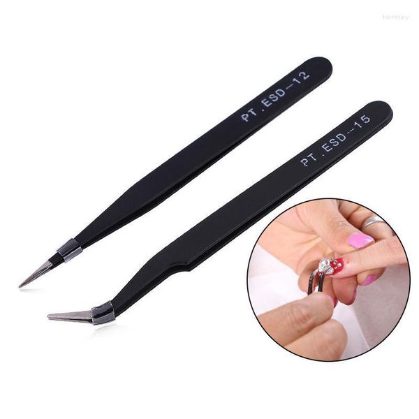 Make-up-Pinsel Teile / Los Schwarz Gerade Gebogene Pinzette Set Nail Art Acrylgel Picking Strass Dekorationen ToolMakeup Harr22