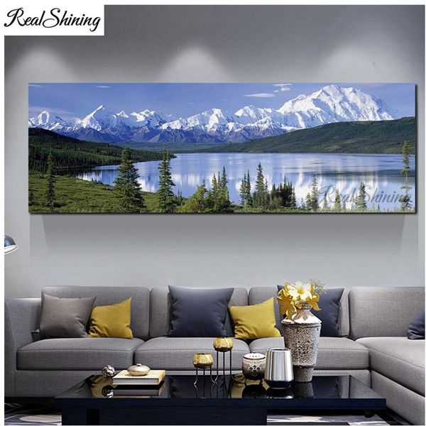 Ponto 5d DIY DIAMENTO PINTURA DE SUNHE MONTAGEM LAGO LAGO DIAMENTO DIAMOND Bordado Venda Diamond Mosaic Park Cenário grande F981