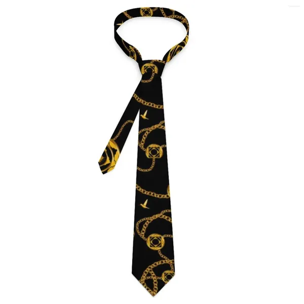 Gravatas borboletas corrente impressão gravata design dourado uso diário festa pescoço legal moda para homens colarinho gravata presente de aniversário