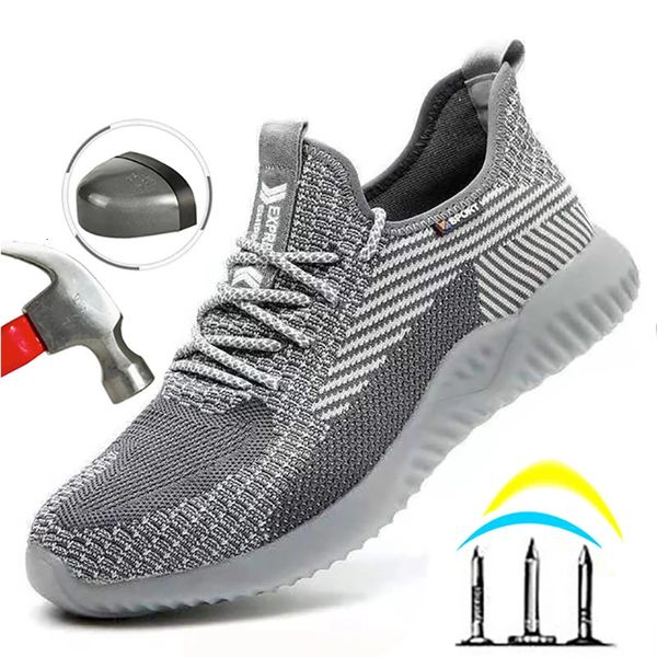 Scarpe antinfortunistiche da lavoro Sneaker da uomo indistruttibili con punta in acciaio Scarpe da lavoro Stivali antinfortunistici Scarpe da uomo Scarpe da lavoro antiforatura per uomo Drop 231128