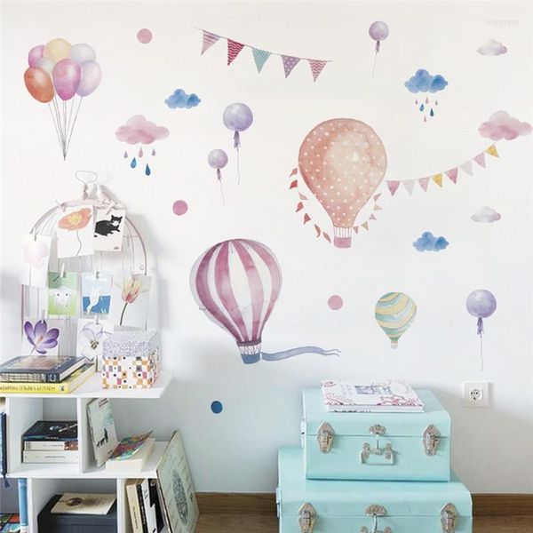 Adesivos de parede balões sinalizam animais de chuva carro para crianças quarto decalques filhos do quarto de jardim de infância da porta do adesivo de decoração