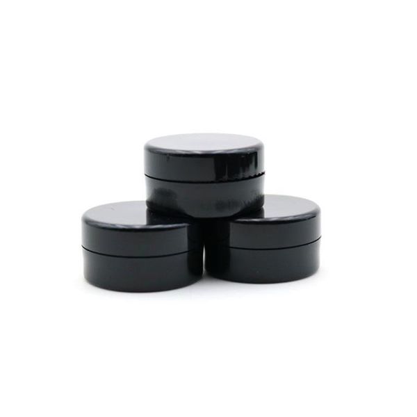 Campione cosmetico da 5 ml Barattolo vuoto Vaso rotondo in plastica Coperchio con tappo a vite nero, Flacone piccolo da 5 grammi, per trucco, ombretto, unghie, polvere, P Lexa